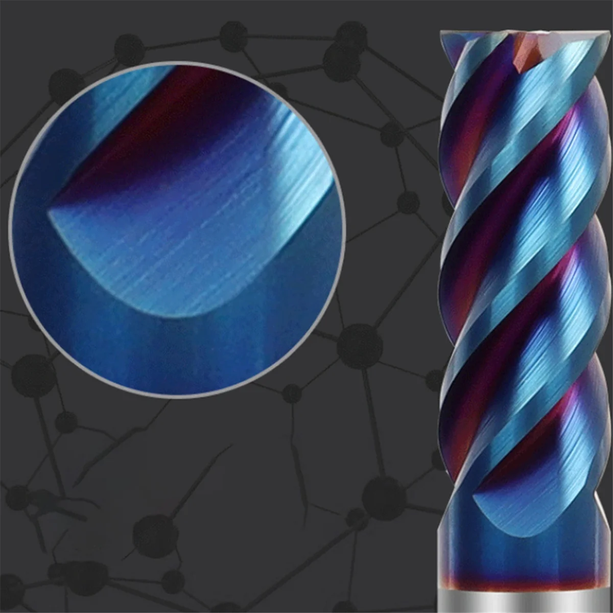 

AA98 65-градусная фреза из вольфрамовой стали, 4 лезвия, специальная концевая фреза с плоским дном, карбидный инструмент с ЧПУ