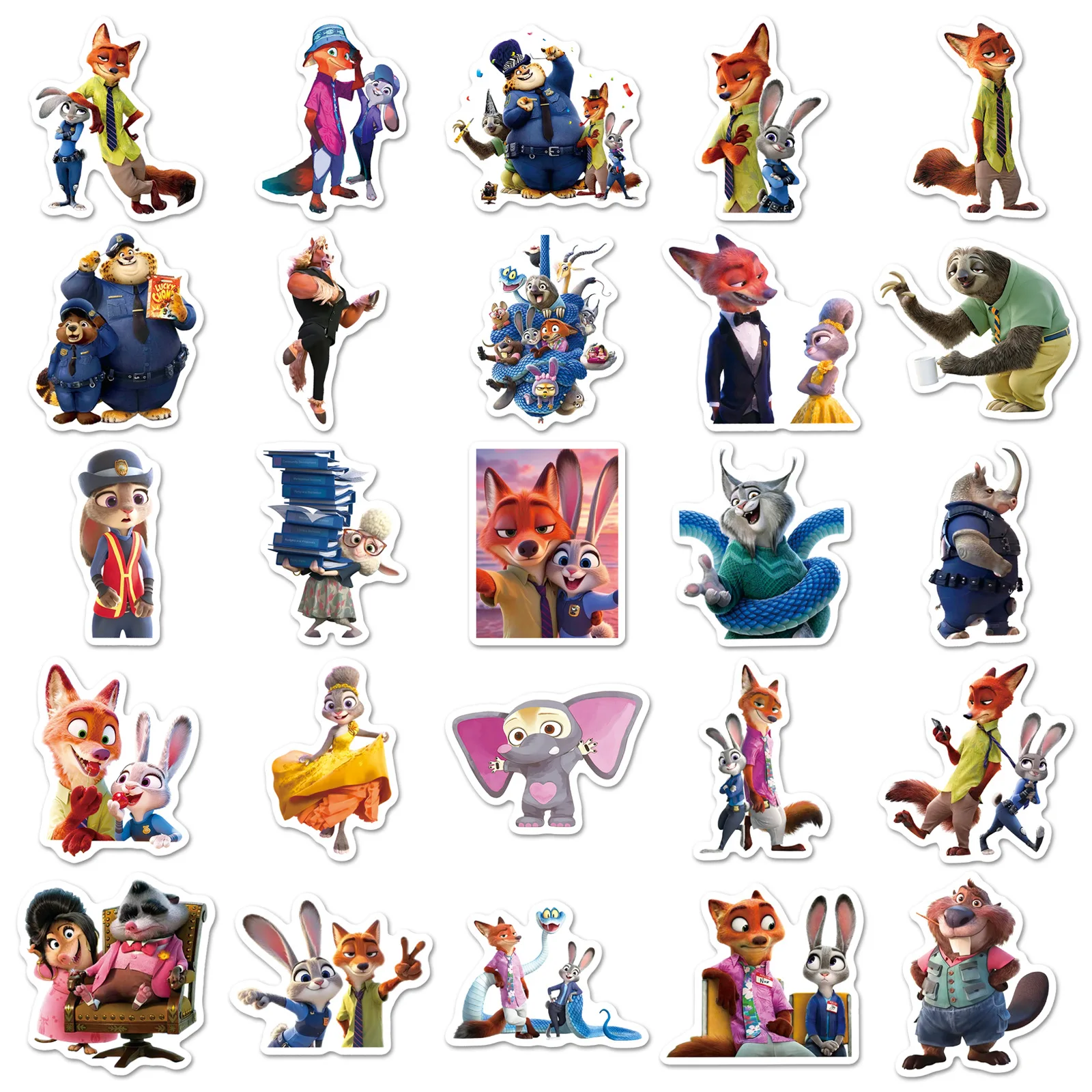 10/50PCS Nuovo Zootopia 2 Disney Movie Graffiti Adesivi Judy Hopps Nick Wilde Cartoon Decalcomania FAI DA TE Bagagli Telefono Chitarra Giocattoli Per Bambini