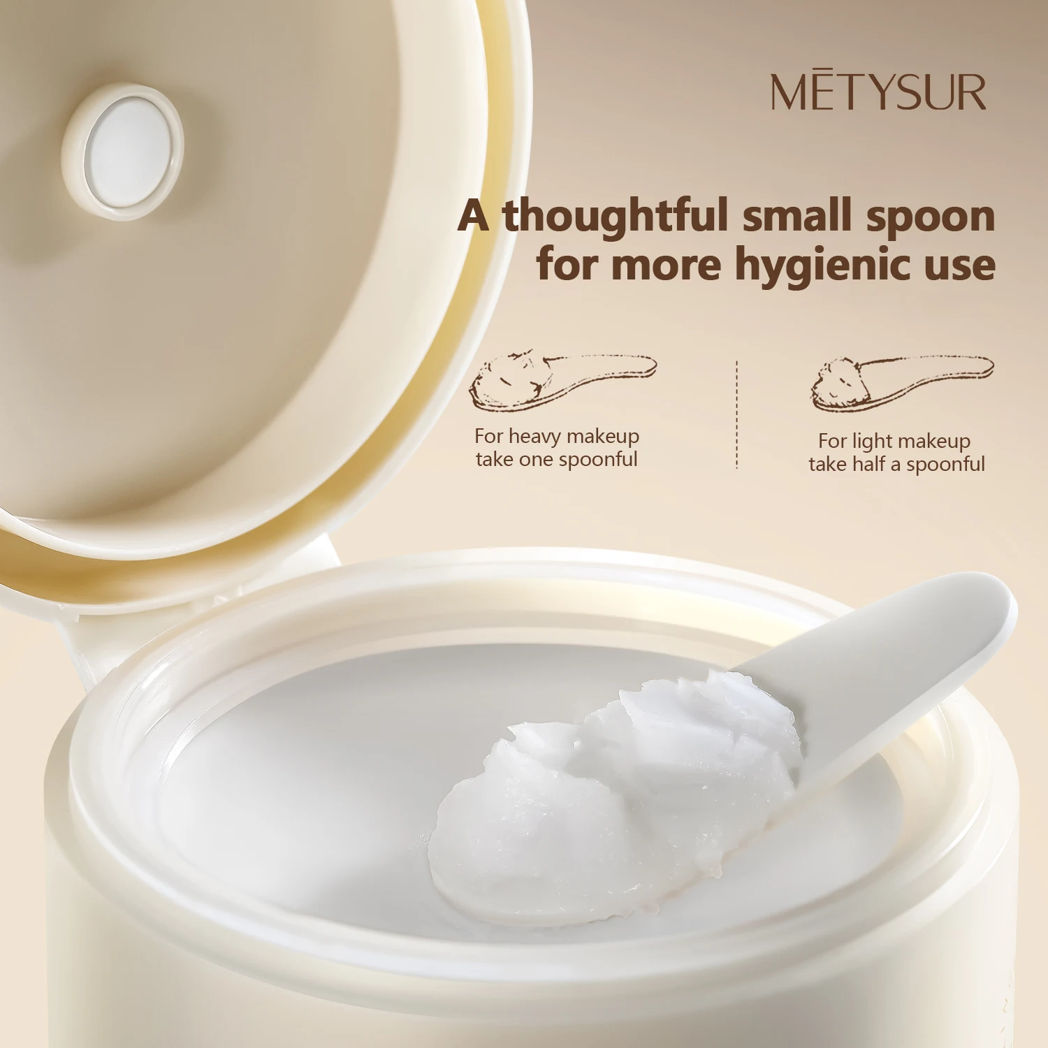 METYSUR Makeup Remover Balm, Cleansing for Eyes, Lips, and Face, Hydrating No Drying, Includes Scooper, Sensitive Skin Friendly