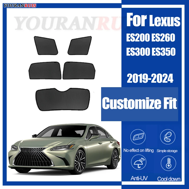 

Для Lexus ES200 ES260 ES300 ES350 2019-2024 Магнитная индивидуальная солнцезащитная козырек для окон автомобиля, защита от ультрафиолета, детская сетка для штор автомобиля
