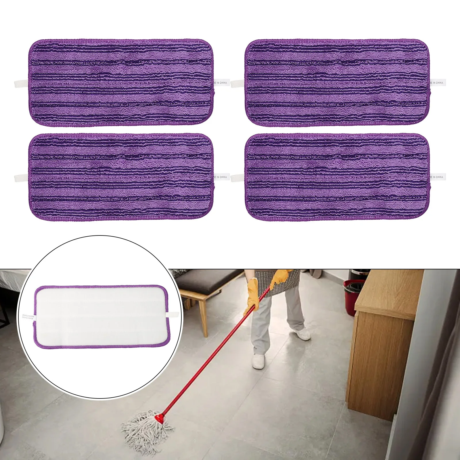 4/6 Pcs Reusable Mop Pads For For Swiffer Wet Jet Mop Wet Pads Washable Microfiber Floor Cleaning Mop Usage On Hardwood Laminate