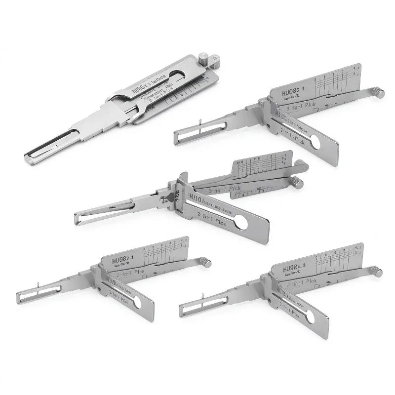 New Arrival 5-Piece Original Lishi 2 in 1 HU87 HU66 HU92 HU100 HU101 Key Pick and Decoder Locksmith Repairing Tool