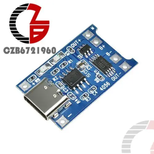 10pcs TP4056 1A 5V Lithium Battery Charging Board Module Micro USB/Type-c Interface Charging Protection 2-in-1