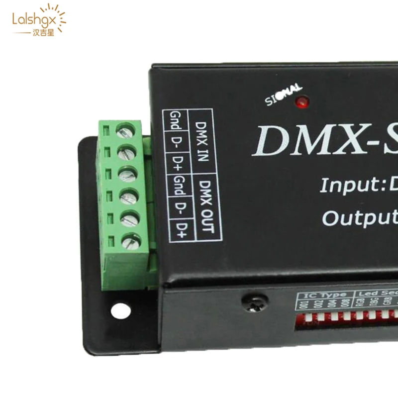 DMX200 SPI Signal LED Controller DMX TO Decoder for 2801 6803 2812 2811 Strip Light Tape DC5V 12V 24V