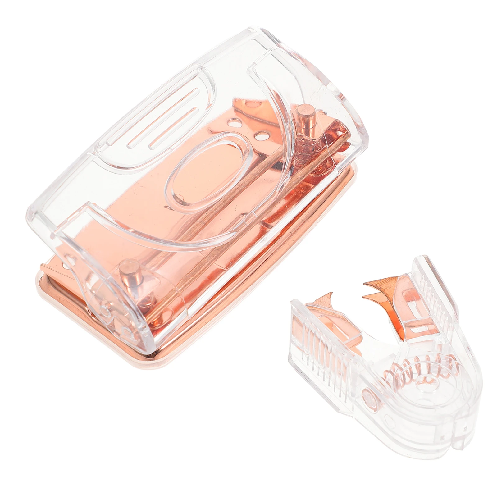 

1 set 1 Set 2 Hole Puncher Staple Remover Transparent Office Tool Set Heavy Duty Paper Puncher For File Folder Practical