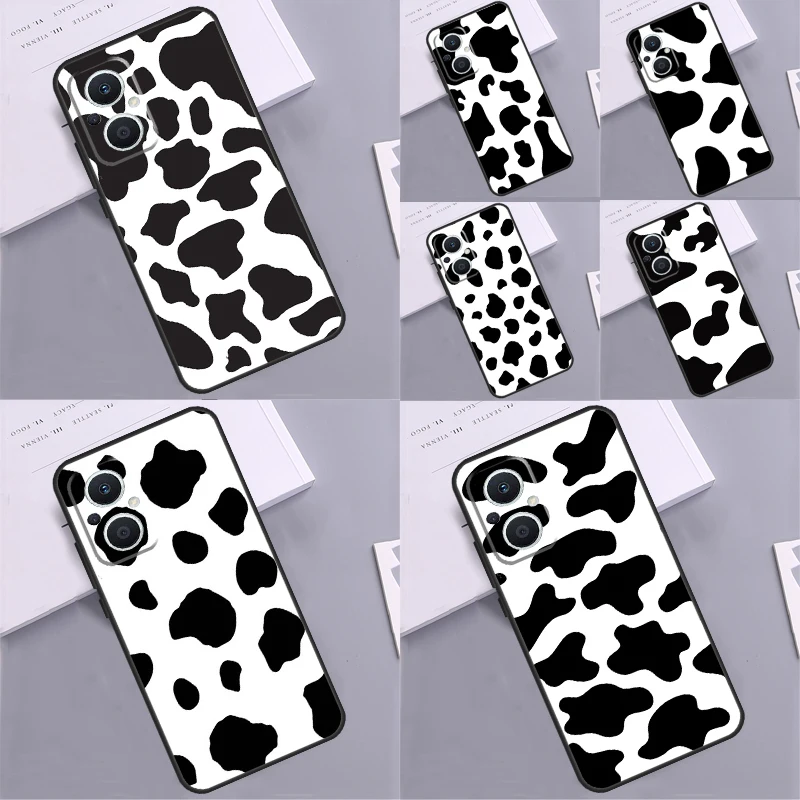 White Black Cow Print Case For OPPO Reno 4Z 2Z 5Z 8T 10 4 5 6 7 8 Lite OPPO Find X2 Neo X3 Lite X6 X5 Pro Coque