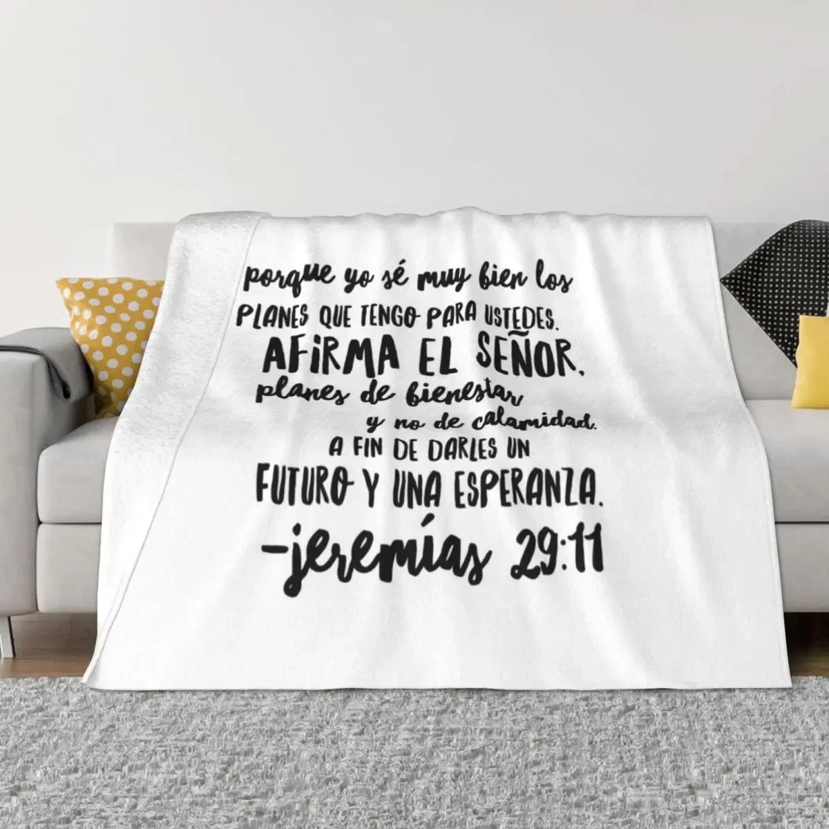 

Spanish Christian Bible Verse Jeremiah 29:11 Quote Scripture Throw Blanket Sofas Bed linens Thins Blankets