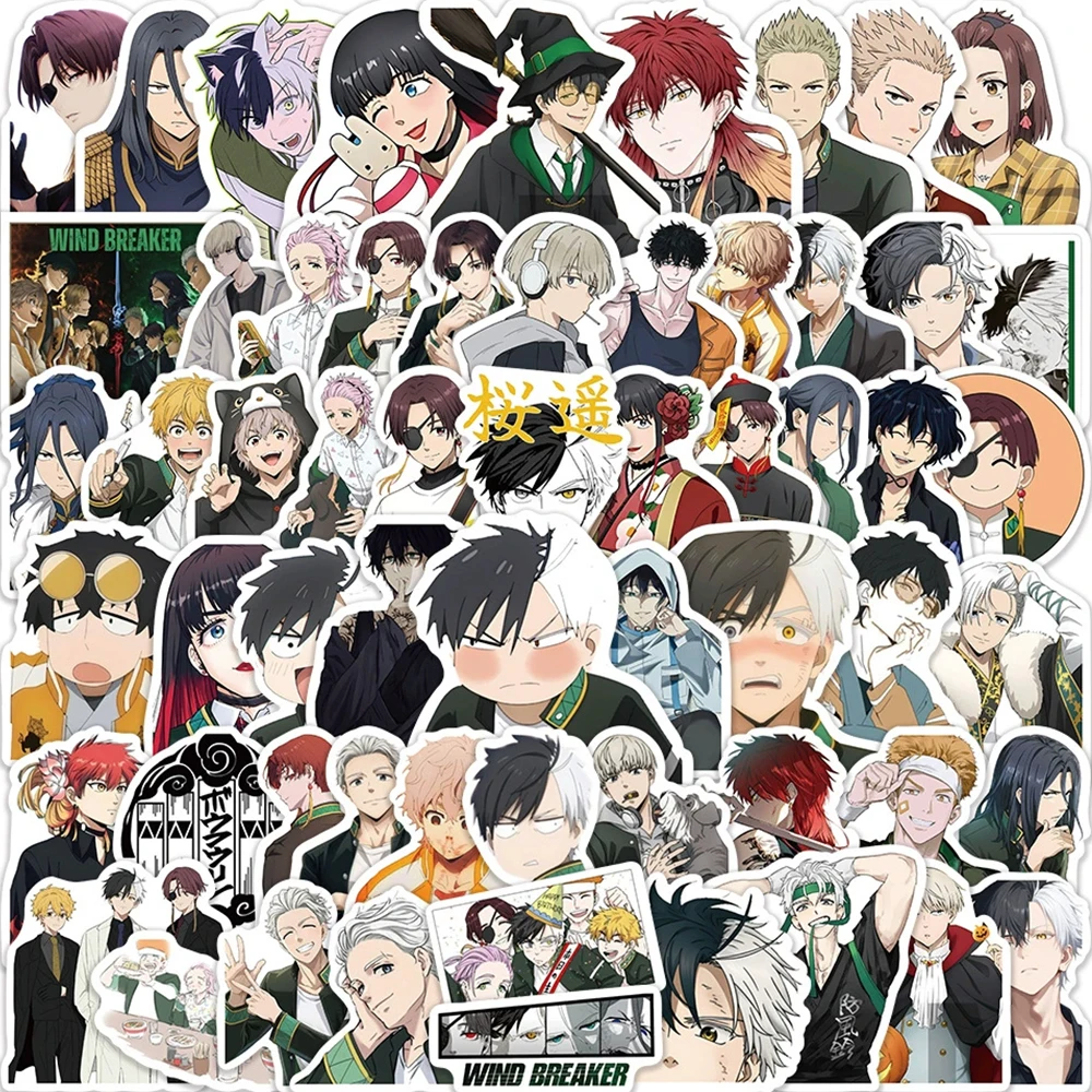 

10/30/60pcs Cool Sakura Haruka Wind Breaker Stickers Suo Hayato Akihiko Nirei Umemiya Baamura Anime Sticker Decal Decoration
