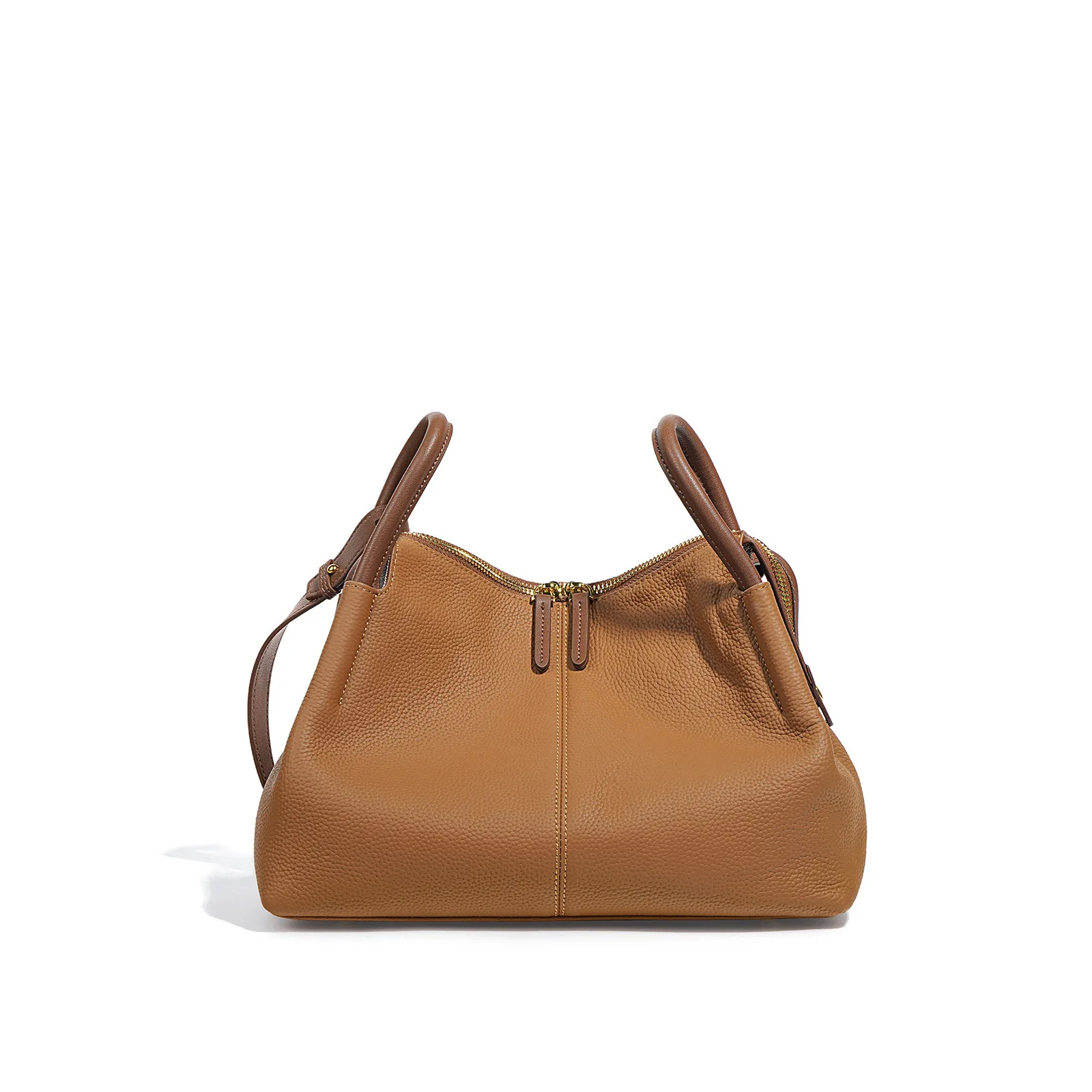 Bolso de hombro de piel auténtica Lichee de retales de lujo para mujer, bolso grande de piel de vaca con doble asa, bolso cruzado para mujer