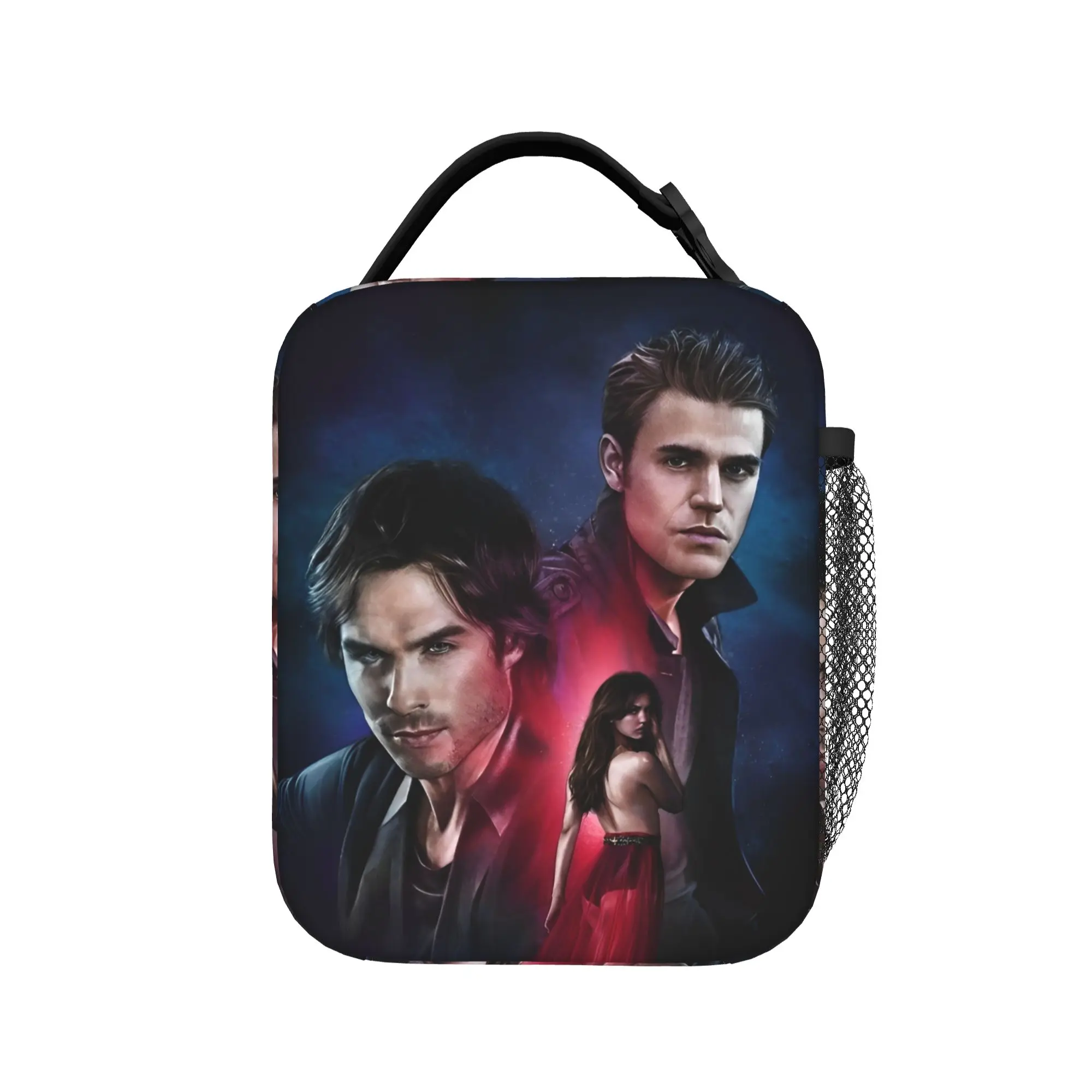 The Vampire Diaries Insulated Lunch Bags Leakproof Salvatore Damon Salvatore Reusable Thermal Bag Tote Lunch Box Food Handbags