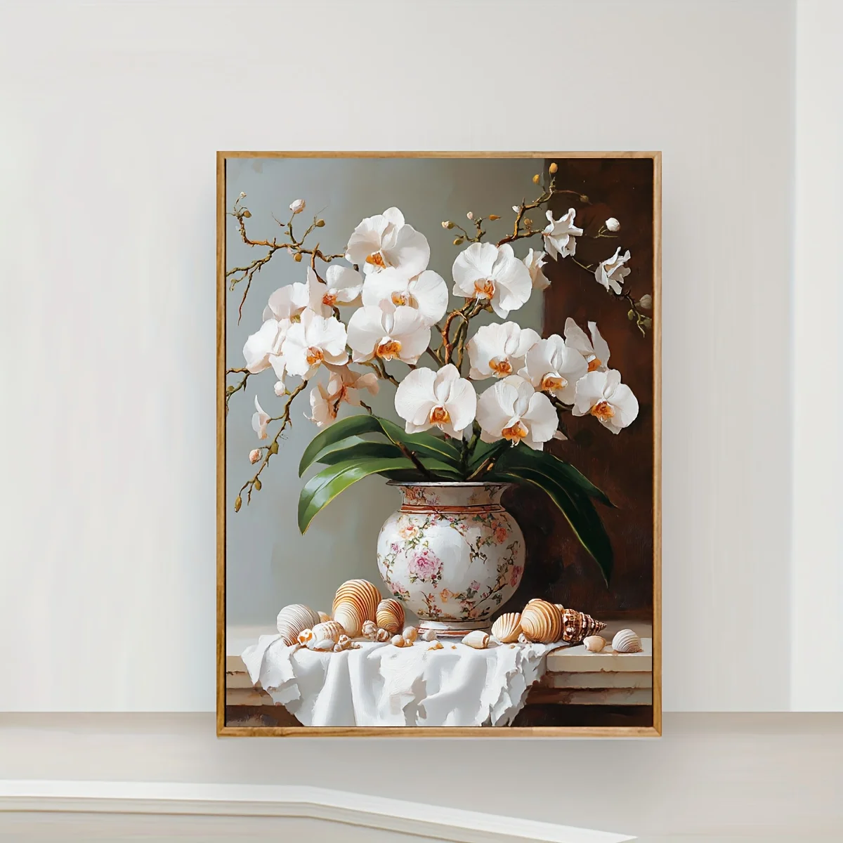 1PC36X46cm/14.17X18.11in,11CT Print Cross Stitch DIY Kit, Orchid Still Life, Adult Beginner's Relaxed Cross Stitch Stitch