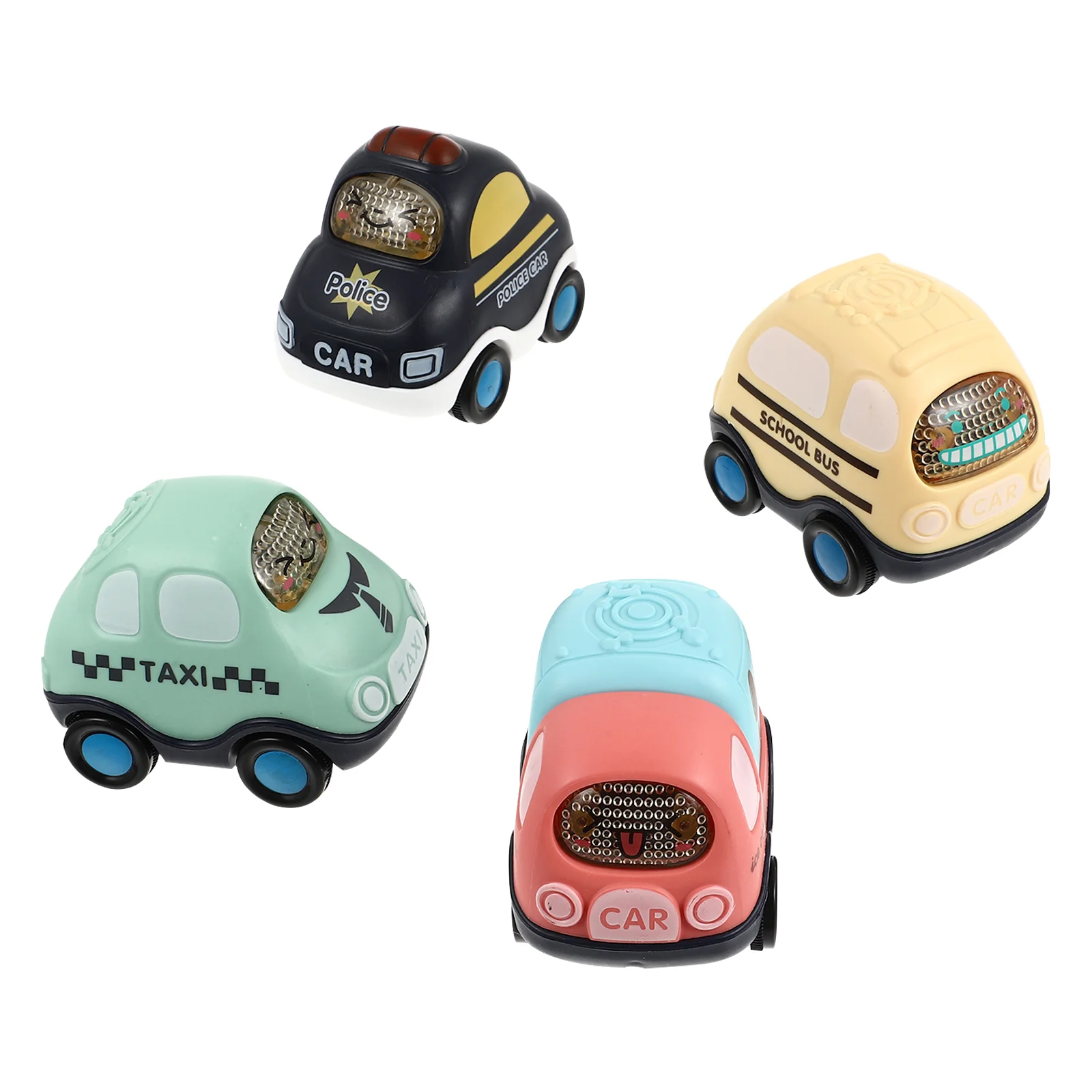 4 Pcs 4pcs Cartoon Model Set Pull Back Vehicles Toys Baby Mini Childrens Cars Children’s