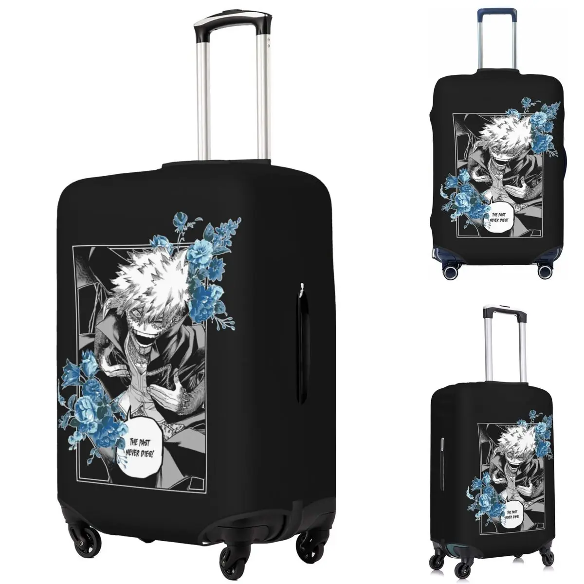 

My Hero Academia Dabi Anime Blue Flowers Suitcase Cover Protection Elastic Travel Luggage Protector Covers for 18-32 Inch