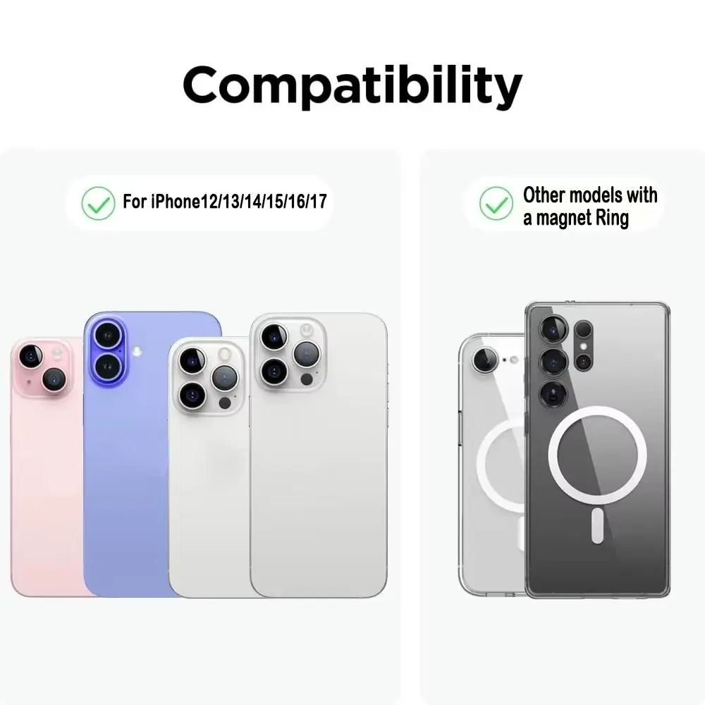 

Силиконовый магнитный держатель для телефона на присоске, стабильная съемная настенная подставка, прочная для iPhone 17/16/15/14/13/12