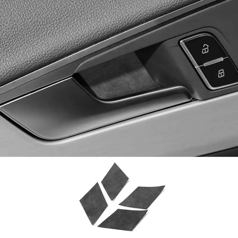 For Audi A4L A4 S4 A5 S5 Door Handle Bowl Trim Protective Sticker Anti-Scratch Made of Alcantara Car Interior Tuning Accessories