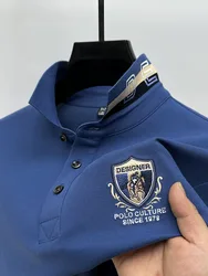 Light luxury high-end exquisite embroidered men's polo shirt short sleeved summer new comfortable and breathable casual T-shirt