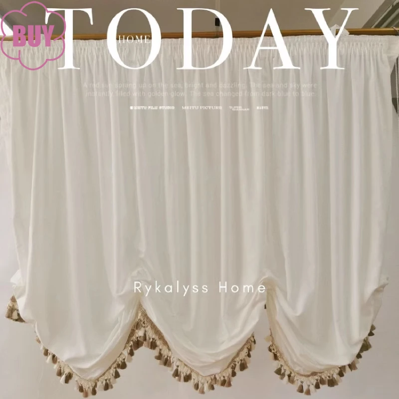 

Customized White Gauze Roman Curtain Stretch Curtain Partition Curtains for Living Room Bedroom French Window Balcony Finished