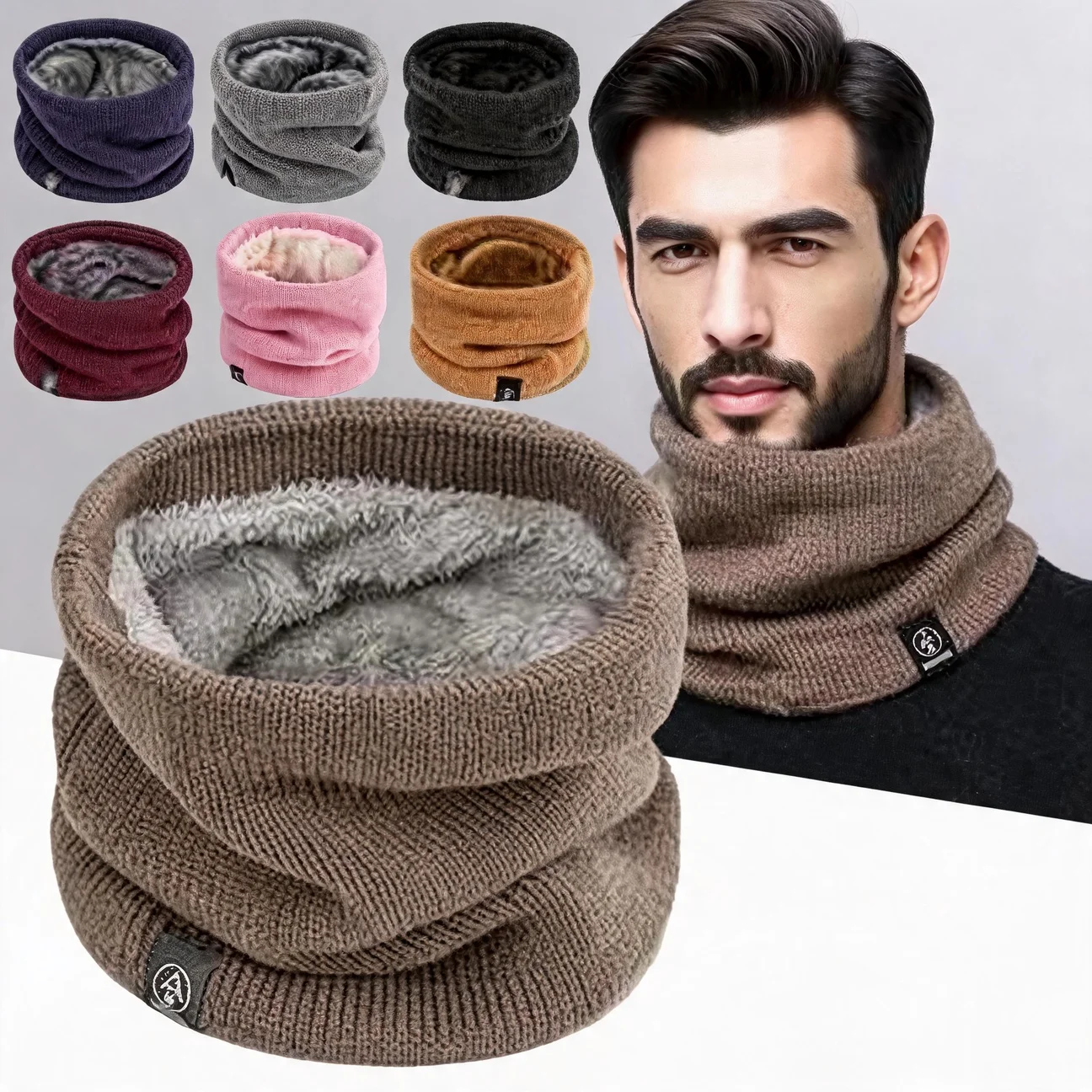 Women Men Sports Scarf Fashion Soft Knitted Neck Warmer Face Cover Winter Skating Running Hiking Scarves Thick Cold-proof Collar