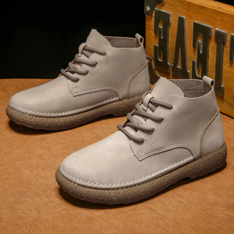 

Men's boots fashionable new casual high top shoes comfortable classic English leather shoes outdoor leather boots workwear boots