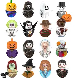 Bloques de construcción de la serie de películas de terror de Halloween, la colina silenciosa brillante, ladrillos, cabeza de pirámide Jack, figuras de acción, Juguetes