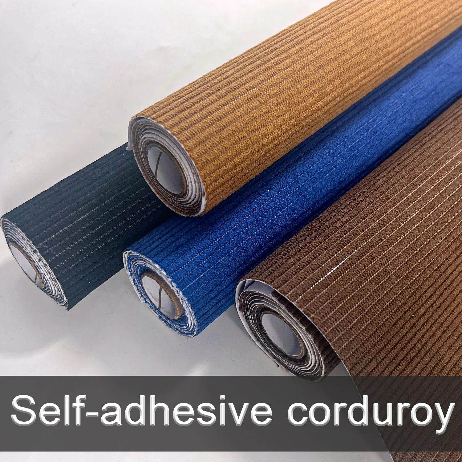 Strong Adhesive Backing Corduroy Material 42x90cm Rough Stripe Durable 1mm For Sewing Patchwork Car Interior Craft Making