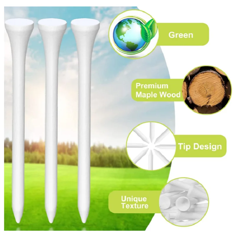 1000 قطعة جولف تيز السائبة الخشب تيز 3-1/4 بوصة طويل القامة ، أبيض جولف تيز للنساء الرجال السيدات Clubs جولف الكرة موضوع اكسسوارات الحفلات