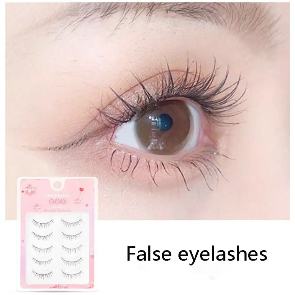 3D Mink Hair False Eyelashes Thin Transparent Stem Natural Simulated Manga Lashes Beginner Makeup Tools Little Devil