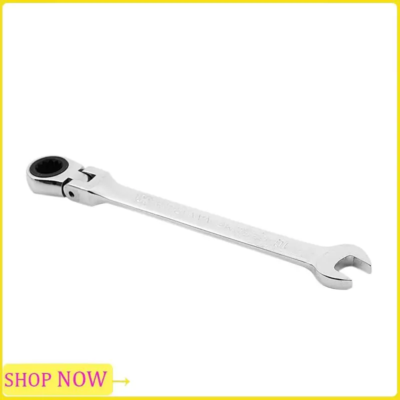 Especial 2Pc Flexible Head Ratchet Metric Spanner Open End And Ring Wrenches Tool 10Mm