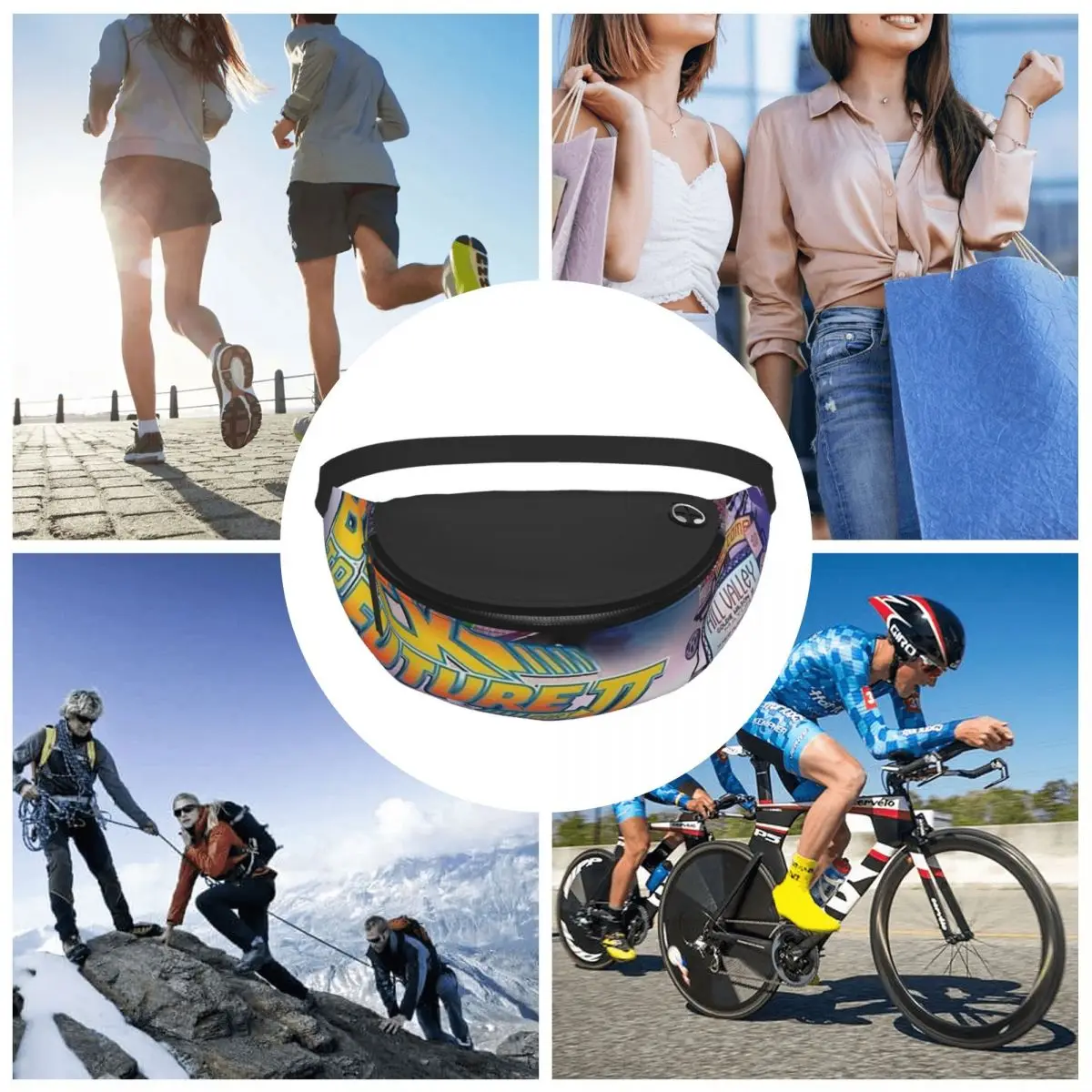 العودة إلى المستقبل حزمة مراوح الرجال النساء Crossbody قابل للتعديل الخصر حقيبة السفر تشغيل الهاتف الحقيبة #6