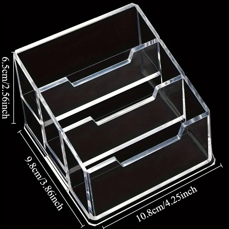 1pc  Business Card Holder Transparent Business Card Holder, 3 Layers of High-grade Acrylic Transparent Business Card Holder