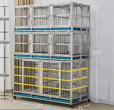 

Stainless Steel Multi Space Bird Cage Dog Cage With Tray for Birds Dog Cats