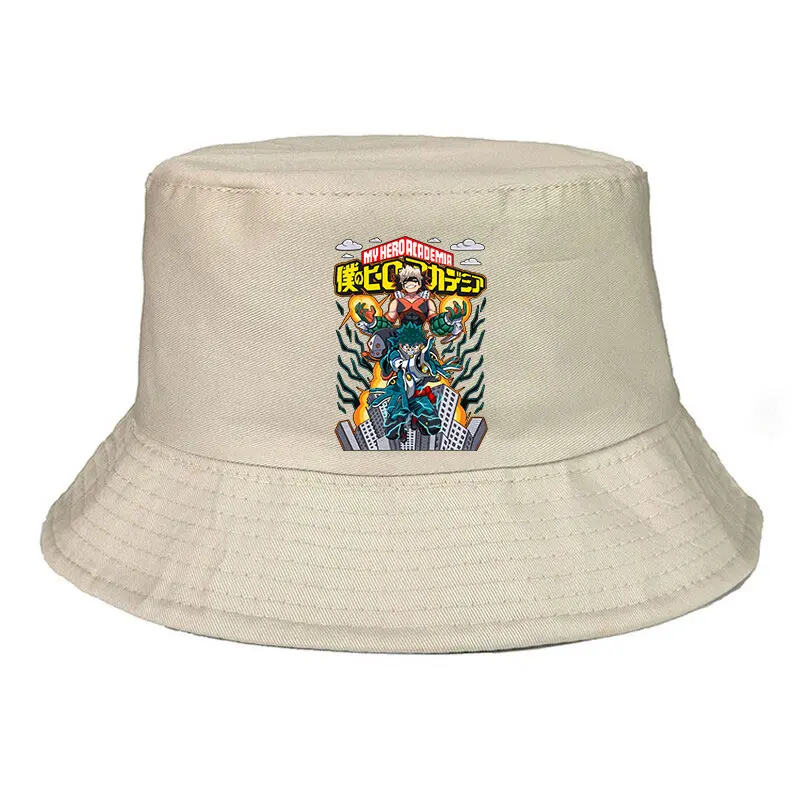 

My Hero Academia Buckets Hat Unisex Cotton Foldable Fishing Hiking Cap Outdoor Beach Fisherman Kids Hats Bob Panama