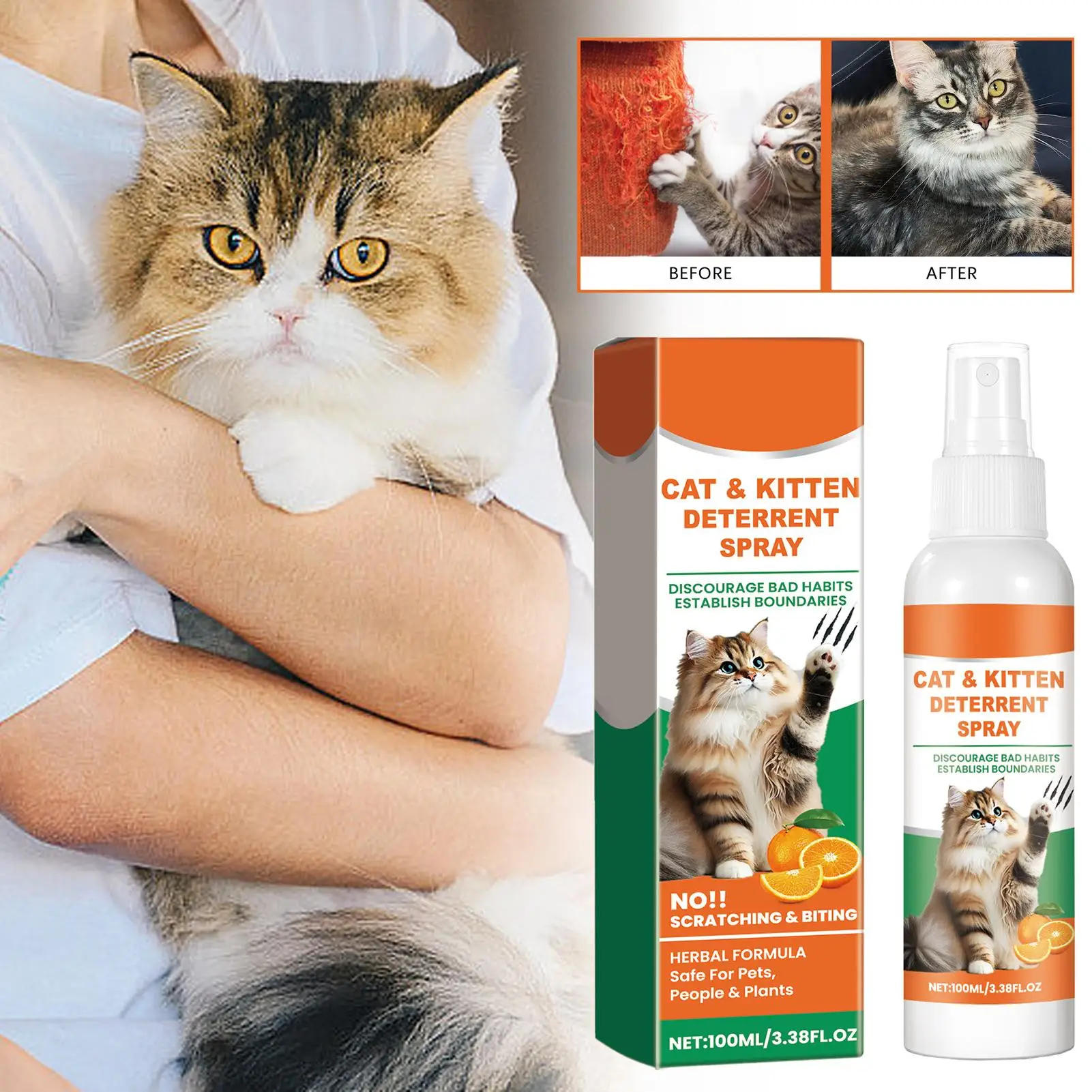 Pet Anti Scratch Spray Restricted Area Scratch Training Stop Sofa Chewing Anxiety Relief Calming Cat Furniture Protector Spray