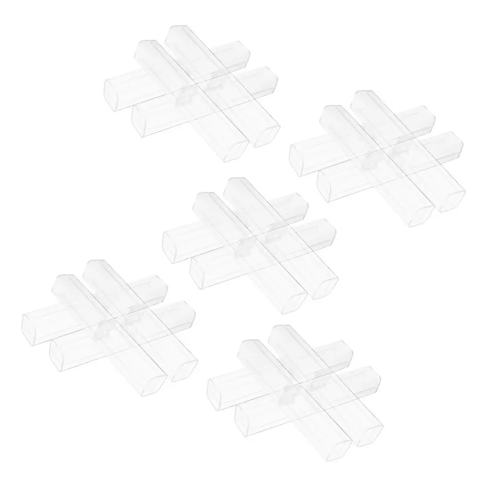 20Pcs Clear Plastic Square Pen Box Ultra Transparent Organizer for Writing Instruments Pens Pencils Markers Erasers Lapel Pins