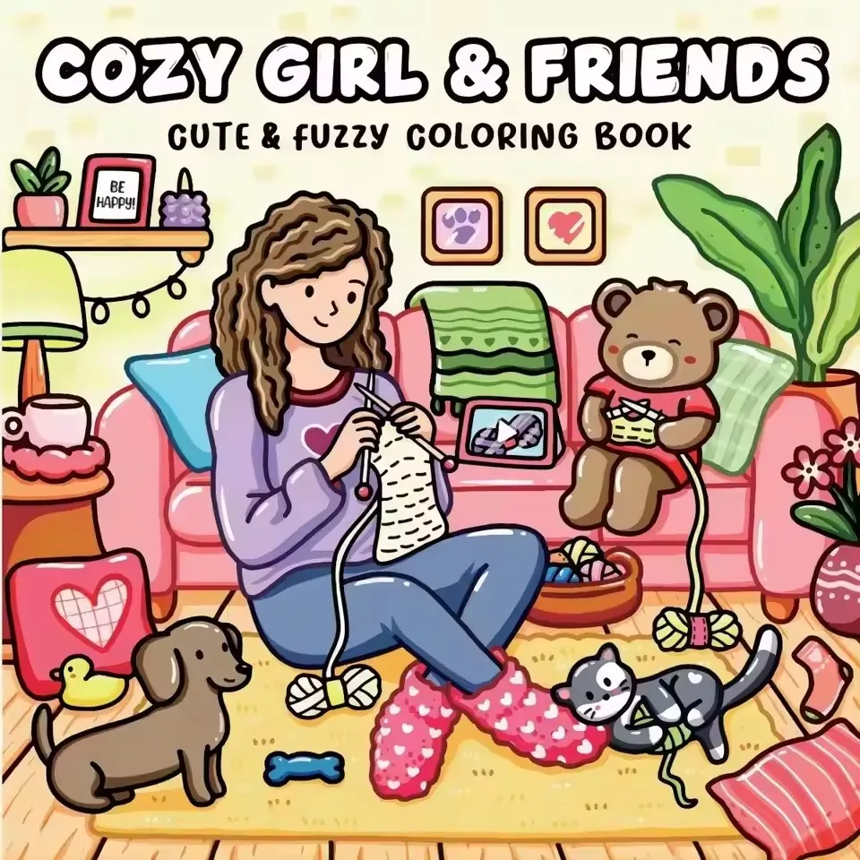 COZY GIRL & FRIENDS Kleurboek voor volwassenen - Schattige illustraties Perfect cadeau voor feestjes en verjaardagen