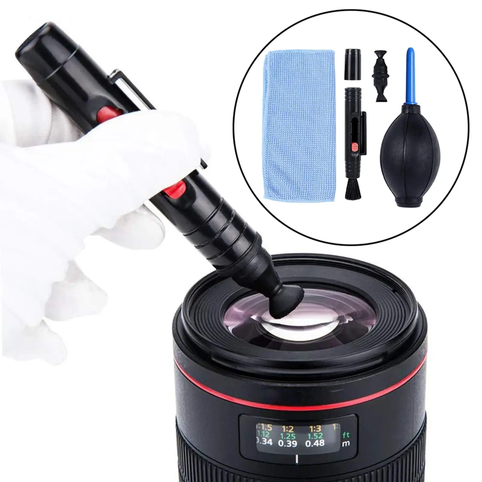 3 in 1 Camera Cleaning Kit with Dust Blower/Cleaning Cloth/Cleaning Pen Multifunctional for LCD VCR Telescope Watch Jewelry