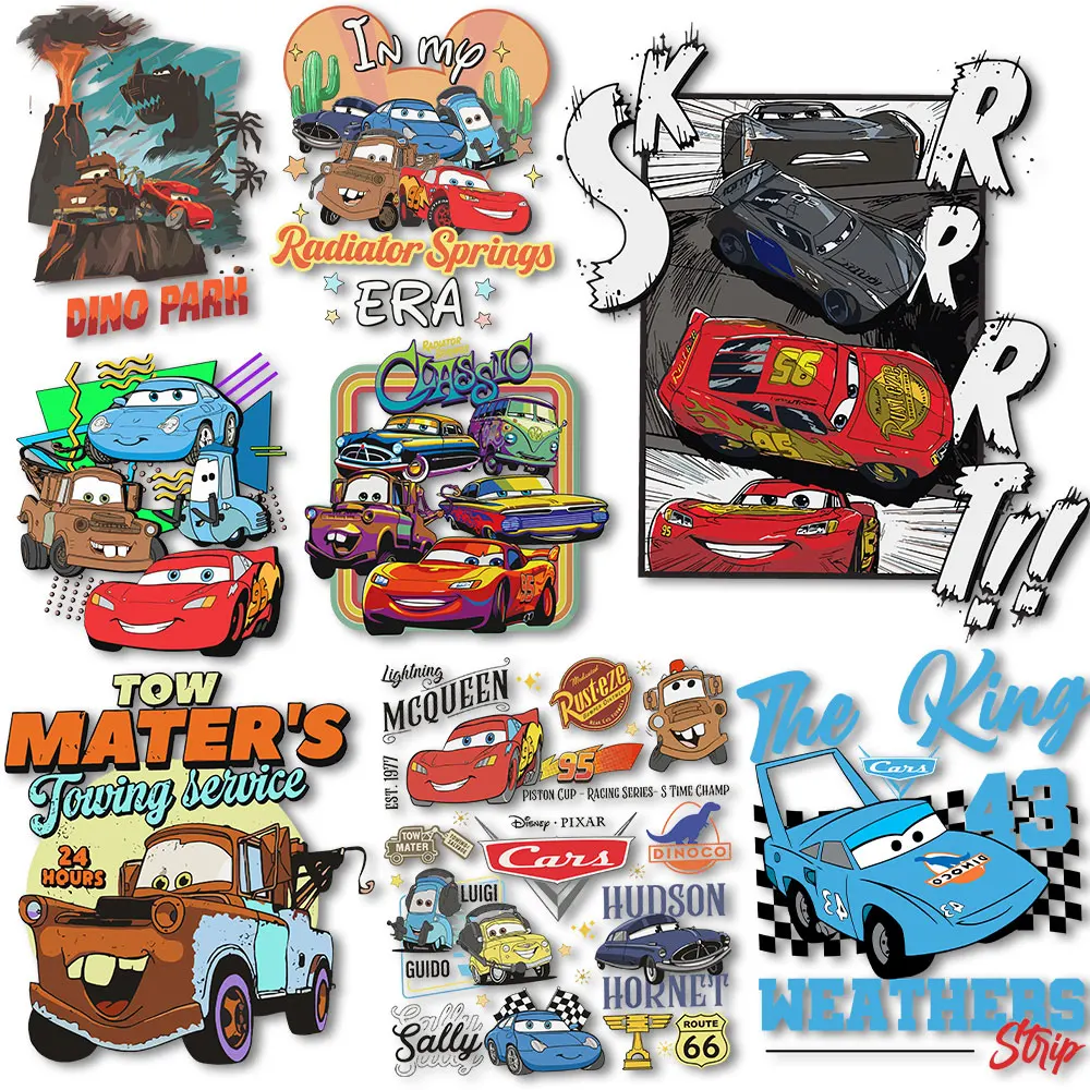 

Retro Cars 95 McQueen Iron on decals Heat Press Stickers for Clothes Thermal Patches on Tshirts