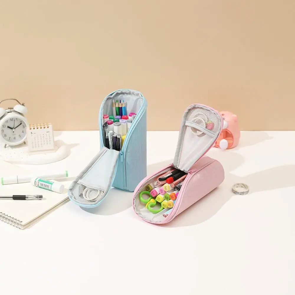 علامة الحقيبة الدائمة حامل القلم الرصاص سعة كبيرة انغلق حقيبة القلم متعددة الوظائف دائم القرطاسية التخزين المنظم الكبار