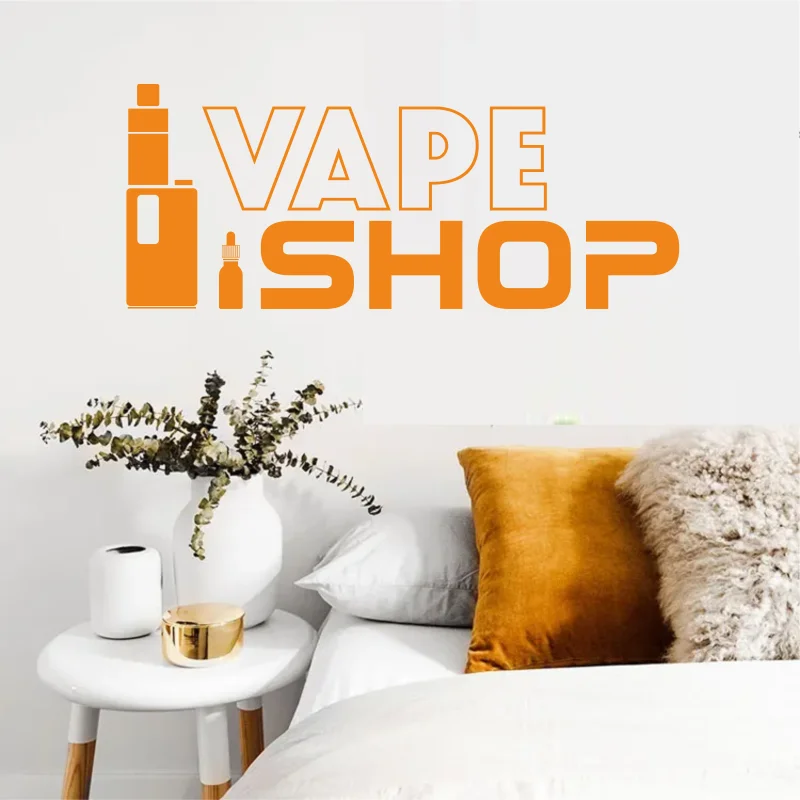 Vinyl Wall Decals Vape Shop Sign Posters Wall Stickers Home Decoration Removable Electronic Cigarette Art Decal Wallpaper # 349