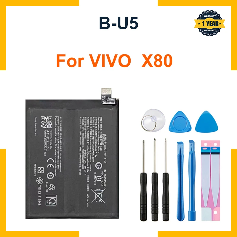 

B-U5 Battery For VIVO X80 X8O Repair Part Original Capacity Phone Batteries Bateria