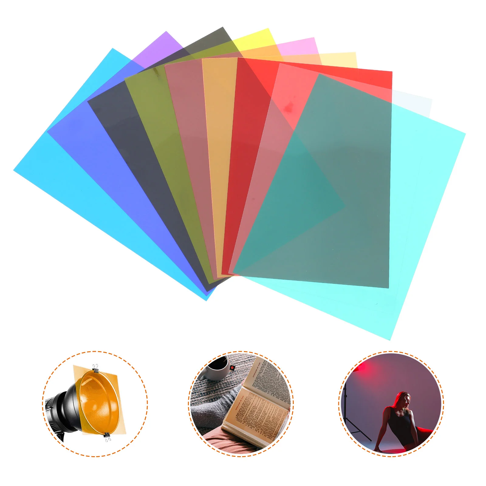 

9 Pcs Color Filter Light Gel Photography Gels Filters Diffuser Film Flash Lighting Sheet for Lights