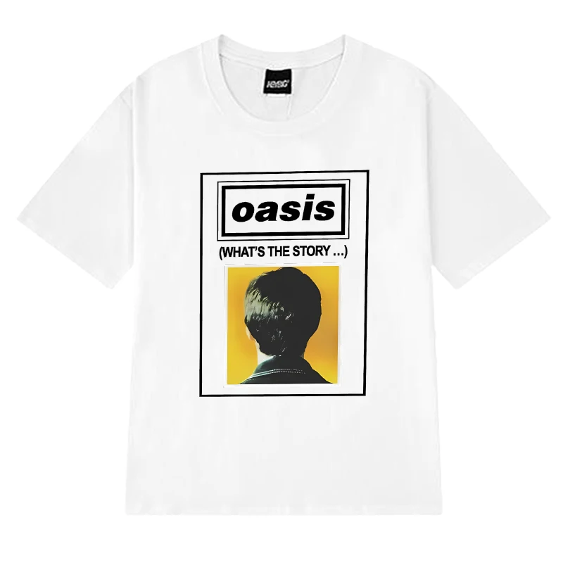 Rock Band O-Oasis personalization music Printed T shirts Men Women Hip Hop short sleeve T-shirt Unisex 100% Cotton streetwear