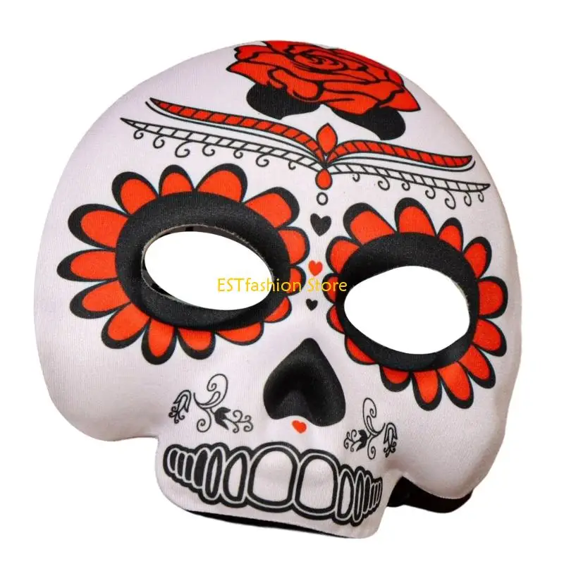 

Y5GC Day of The Deads Mask Sugar Skull Mask with Rose Decorations Masquerades Mask