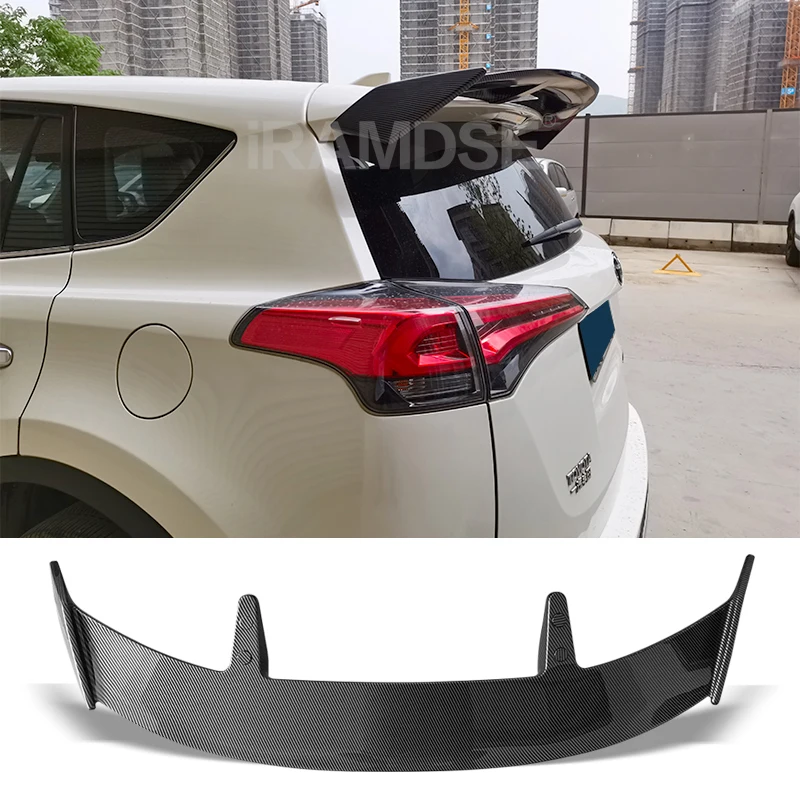 Trunk Spoiler Carbon Surface For Toyota RAV4 2013 - 2020 Type TE Car Rear Trunk Wing ABS material Refit Accessories Spoiler