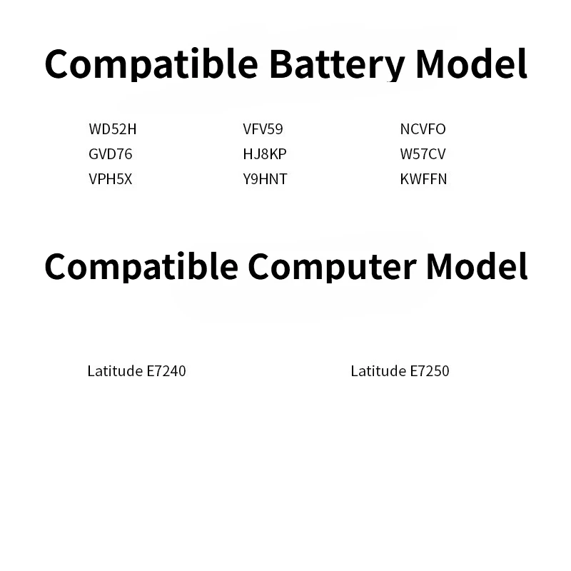 Neuer hochwertiger WD52H Laptop-Akku 7,4 V 5900 mAh für Dell Latitude E7240 E7250 VFV59 W57CV