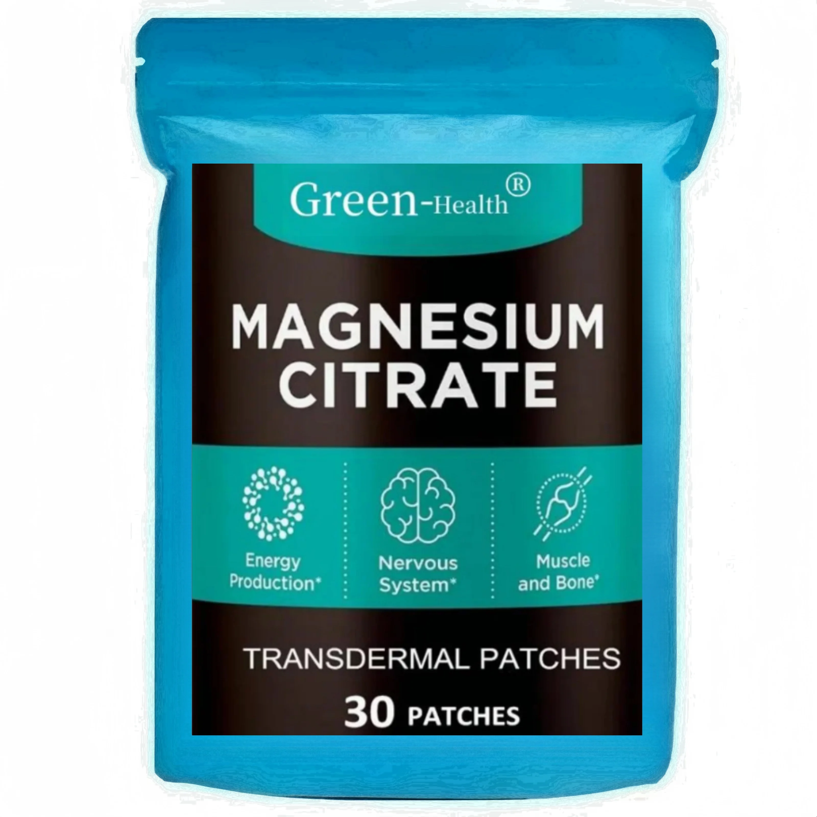 30 Patches Magnesium Citrate Transdermal Patches Energy Muscle Immune System Support