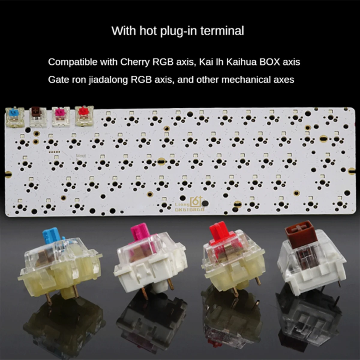 

Optimal GK61 Mechanical Keyboard PCB Motherboard Hot Plug GH60RGB Music Rhythmized Wired Wireless White