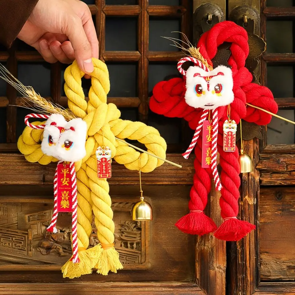 Best Blessing Hand-wove Chinese Knot Pendant Red Small Bell Chinese Knot Ornaments Wheat Ear Hanging Pendant Spring Festival