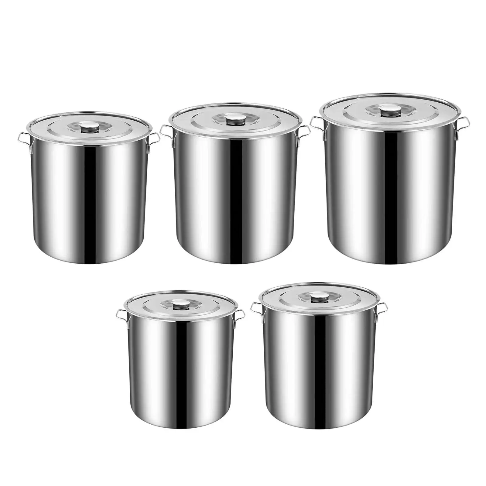 Stainless Steel Stockpot Canning Pasta Pot Multipurpose with Lid Heavy Duty Induction Pot Cooking Pot for Simmering Canteens