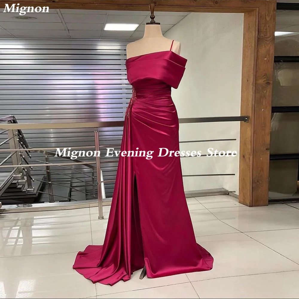 

Mignon Satin A-line One-shoulder Popular Ruffle Prom Gown Floor-length Elegant Formal Evening Party Dress for Women 2023